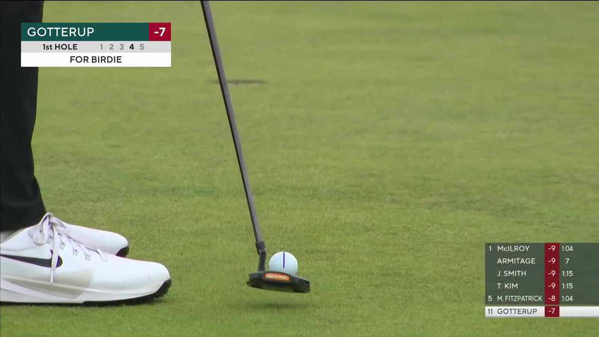 2025 Genesis Scottish Open champion, Chris Gotterup, opens with a birdie at the 1st.