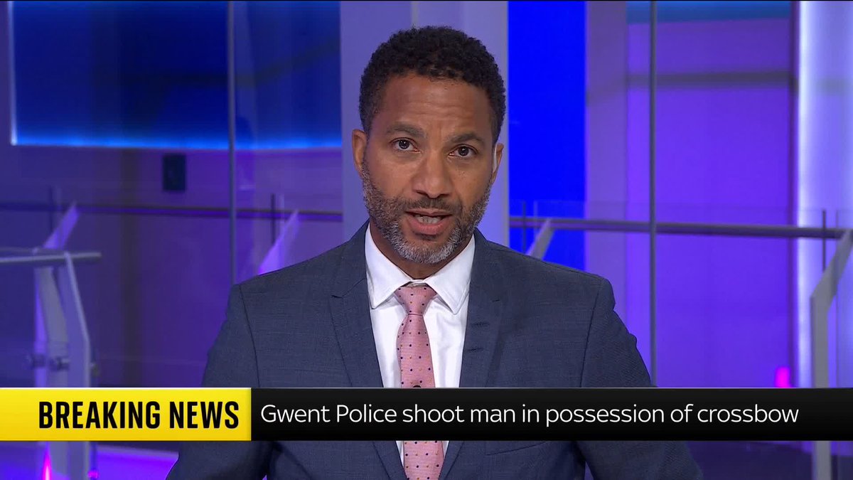 BREAKING: A man who was believed to be carrying a crossbow has been shot by police in South Wales Gwent Police said a 21-year-old Newport man was taken to hospital and remains in a stable condition.