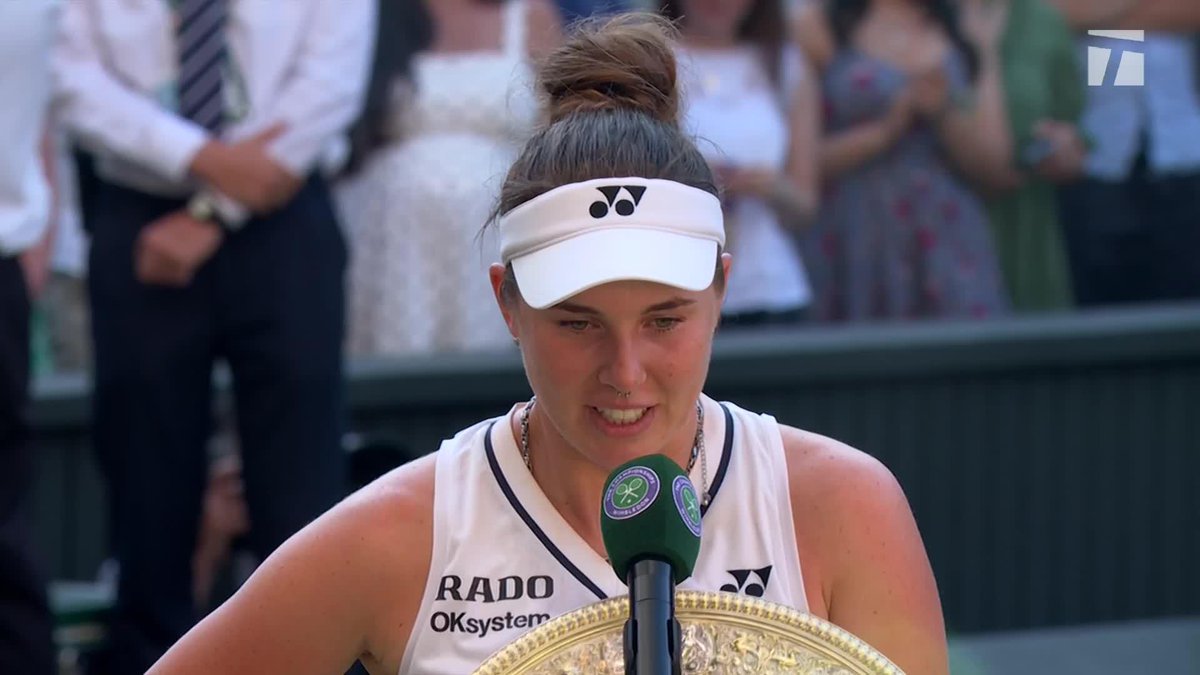 “I don’t cry normally” 🥹🤧🫶 Linda Noskova gives a heartfelt speech as the 2026 Wimbledon women’s singles champion #Wimbledon