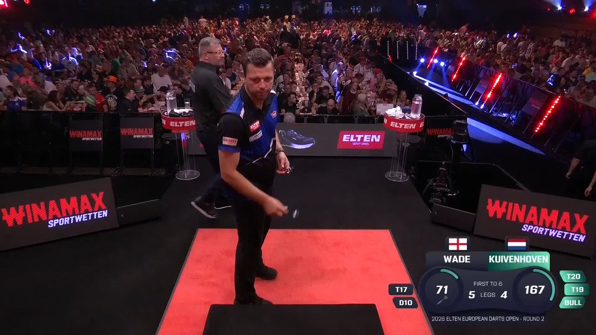 WADE KO'S KUIVENHOVEN! James Wade will meet German Host Nation Qualifier Jan Schmidt in round three tomorrow, as The Machine beats Maik Kuivenhoven 6-4! 📺 #ET10