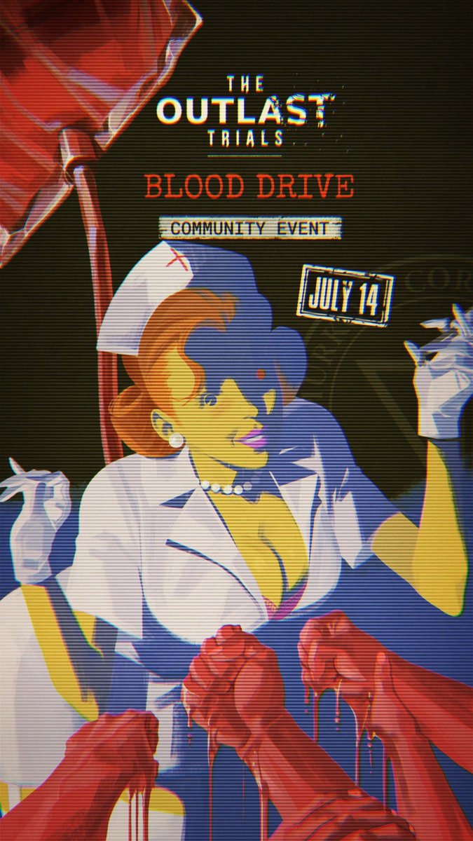 For Murkoff, for science, for the good of the community, Blood Drive will start on July 14 in #TheOutlastTrials 💉 Your sacrifice will not go unrewarded. _______ Pour Murkoff, au nom de la science et pour le bien de la communauté, Blood Drive débutera le 14 juillet dans #OutlastTrials 💉 Votre sacrifice ne restera pas sans récompense.