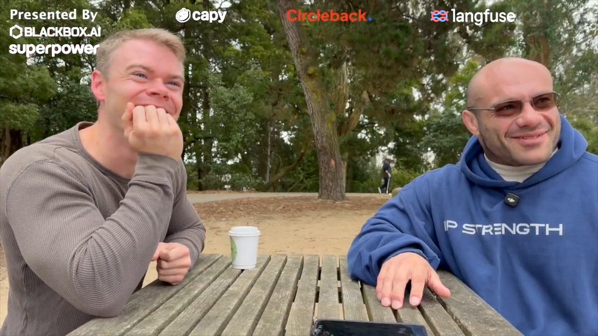 today i took Dr. Mike Israetel to lafayette park to do totally anabolic activities like talk about AI and drink espresso and pet the dogs. we then got brunch in the marina