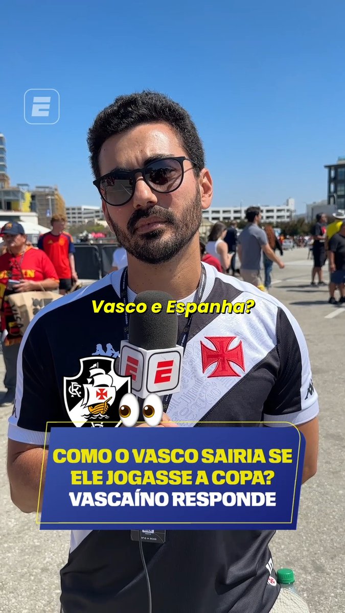 O Vasco ganharia a Copa se competisse? 👀👀 A ESPN perguntou a um vascaíno o que ele acha dessa possibilidade, e ele respondeu! 👉 Assista à Copa do Mundo FIFA pela CazéTV, no #DisneyPlus, sem custo adicional. #ESPN2026 #FIFAWorldCup #Vasco