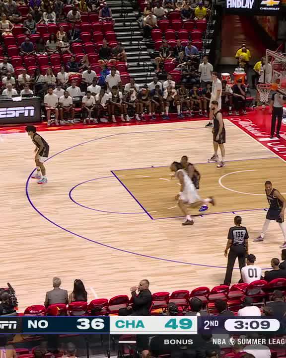 Sion James connects with Ryan Kalkbrenner on the alley-oop 💥 Watch Pelicans-Hornets on ESPN 🍿