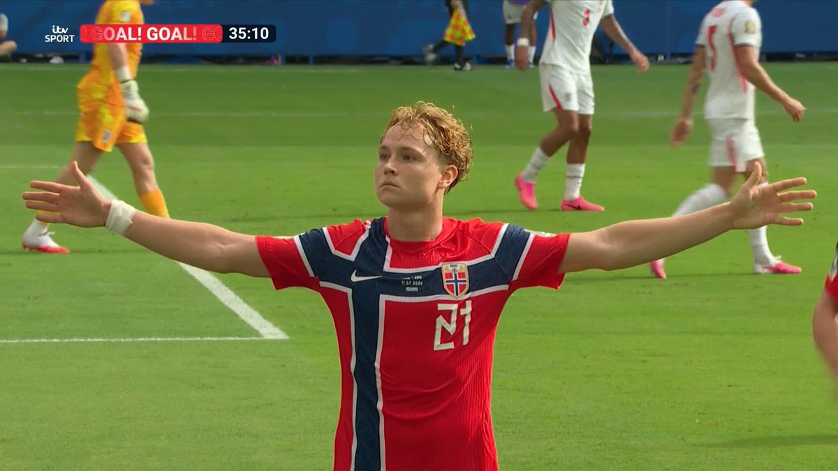 Norway lead through Andreas Schjelderup 🇳🇴 Only he will know if he meant it...