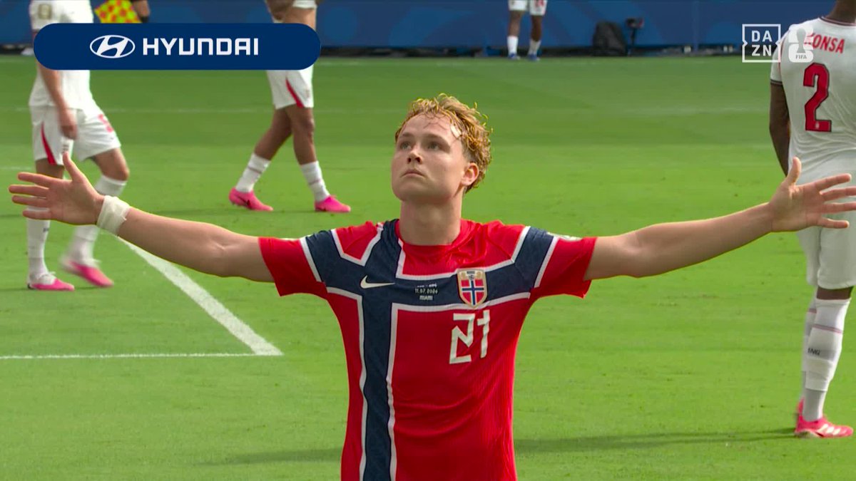 シュートかクロスか? 🇳🇴恐怖の一刺し シェルデルップのゴラッソで先制‼️ 🏆️#FIFAワールドカップ 準々決勝 🆚ノルウェー×イングランド 📱#DAZN ライブ配信中 #本気で楽しむならDAZN コカ・コーラ