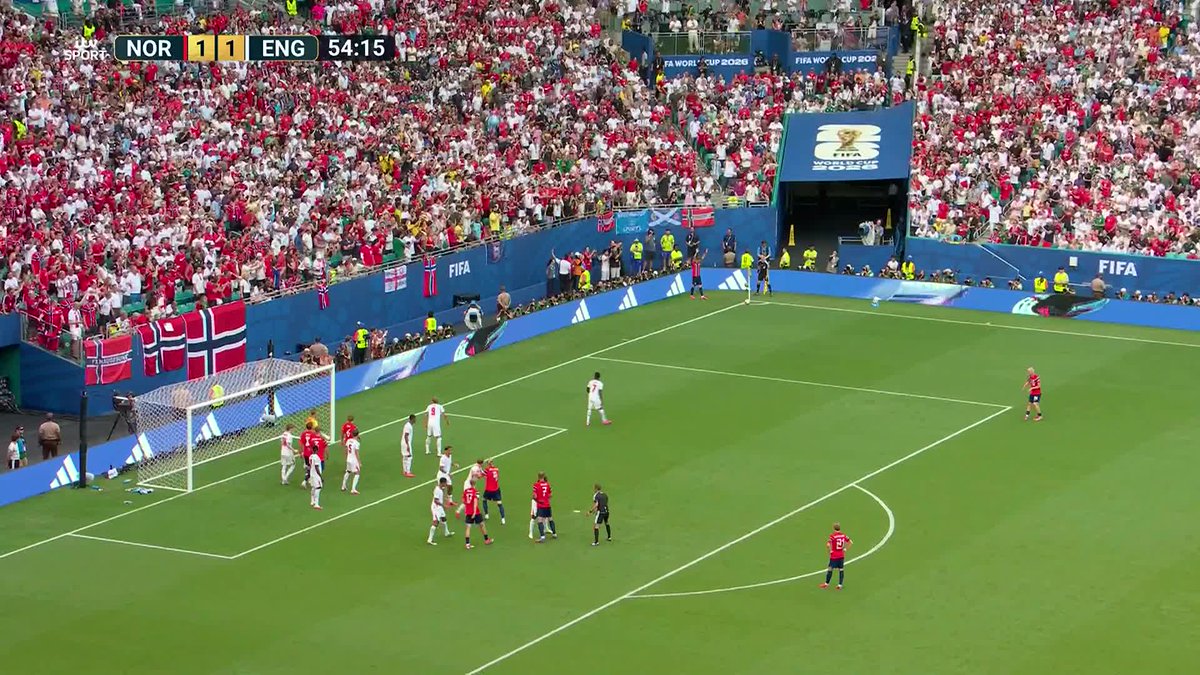 Norway think they've taken the lead once again but a VAR decision around Erling Haaland's foul rules it out ❌