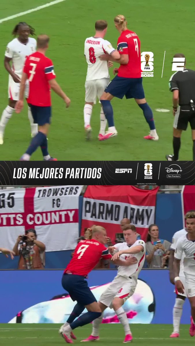 ¡FALTA SIN QUE ESTÉ LA PELOTA EN JUEGO! Por esta infracción de Haaland antes de que se ejecute el córner, fue anulado el gol de Heggem para el 2-1 de Noruega. ⚽ #ESPNMundial 📺 Mirá los mejores partidos de la #FIFAWorldCup por ESPN, en el Plan Premium de #DisneyPlus