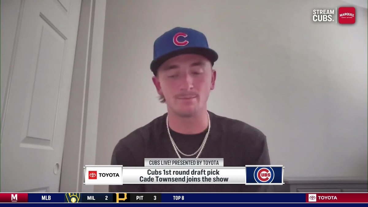 "I love to spin the ball, and I love to just throw heaters by people." Cubs' No. 23 overall pick, Cade Townsend, tells Cubs fans what they're getting with him 🔥