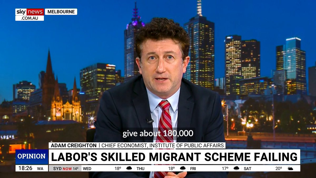“When you look at the whole programme, only one-third of those 180,000 people are actually skilled.” Australians are constantly told mass migration is necessary to fill critical skills shortages. But the reality of the so-called skilled migration programme tells a very different story. 📺 Adam Creighton on Sharri Sky News Australia explains why the system is a farce and in desperate need of a major overhaul: