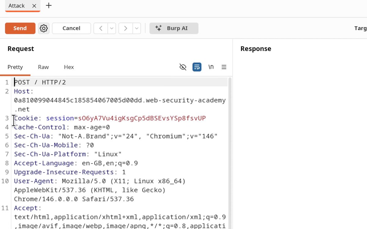 CL.TE request smuggling works when front-end and back-end disagree on where your request ends. The attacker hides a second request in the body of the first. Here's a demo 👇 Practice with PortSwigger's Web Security Academy.