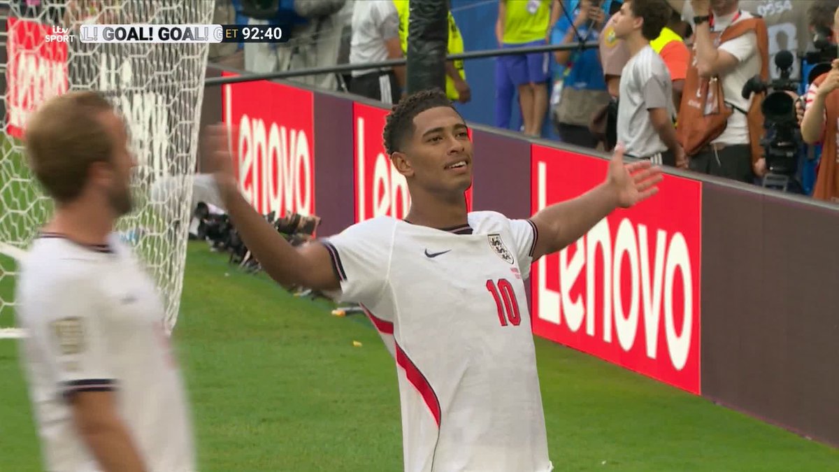 He just can't stop scoring! Jude Bellingham gives England the lead in extra time with his 7th goal at this World Cup 🔥