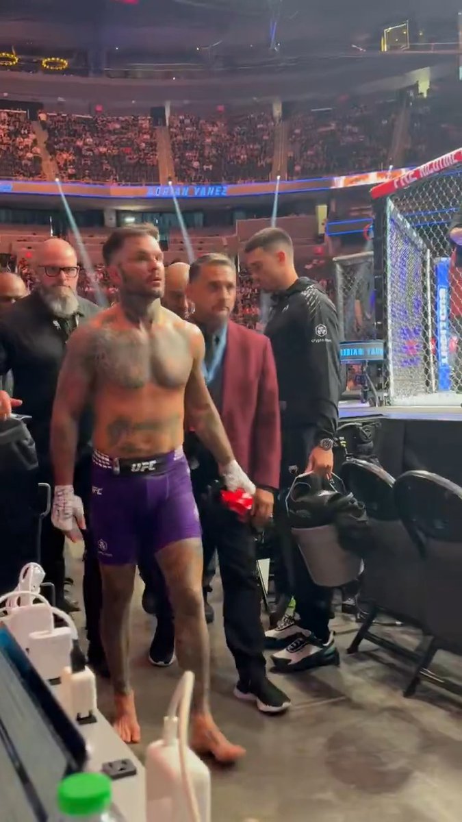 Cody Garbrandt exits the #UFC329 cage with his gloves off and in hand. Is this the end? 🤔