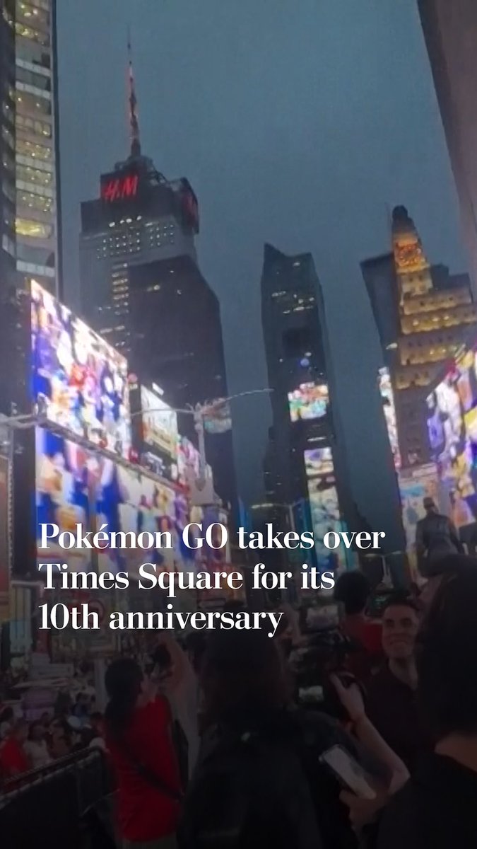 The game Pokémon GO celebrated its ten-year anniversary with a Times Square takeover. Almost 2,000 attendees played the game together, making for one of the largest in-person Pokémon battles in history, according to organizers.