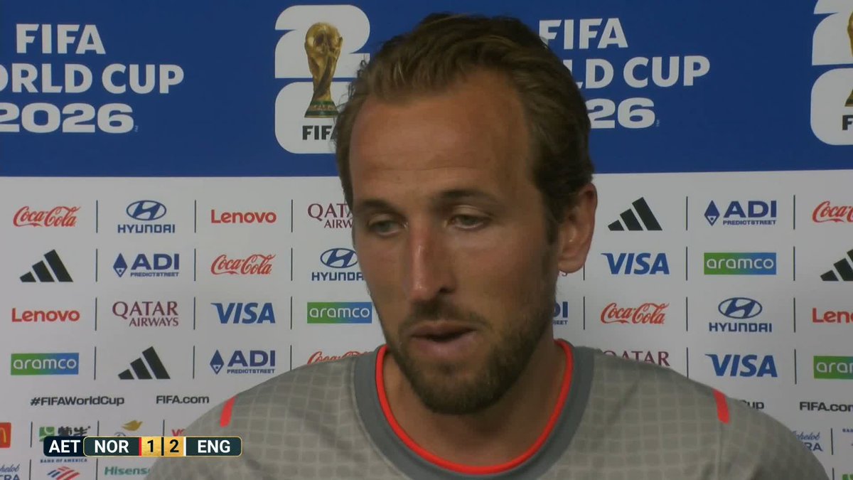 "It's a good thing, knowing we're in a semi final with more to give" Harry Kane gives his thoughts on England's win over Norway and talks Thomas Tuchel's post-match reflections... 🎙️ Gabriel Clarke