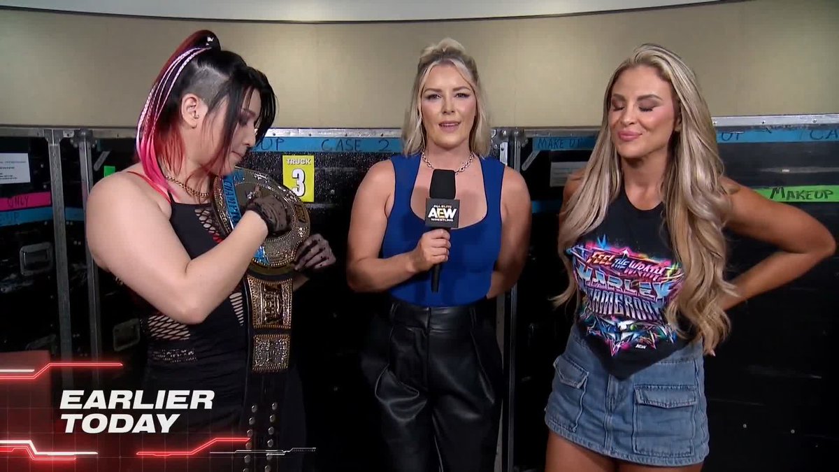 AEW’s Renee Paquette gets final comments from TBS Champion @ShidaHikaru + Harley Cameron ahead of their match for the TBS Championship LATER TONIGHT! Watch #AEWCollision LIVE on TNT & HBO Max