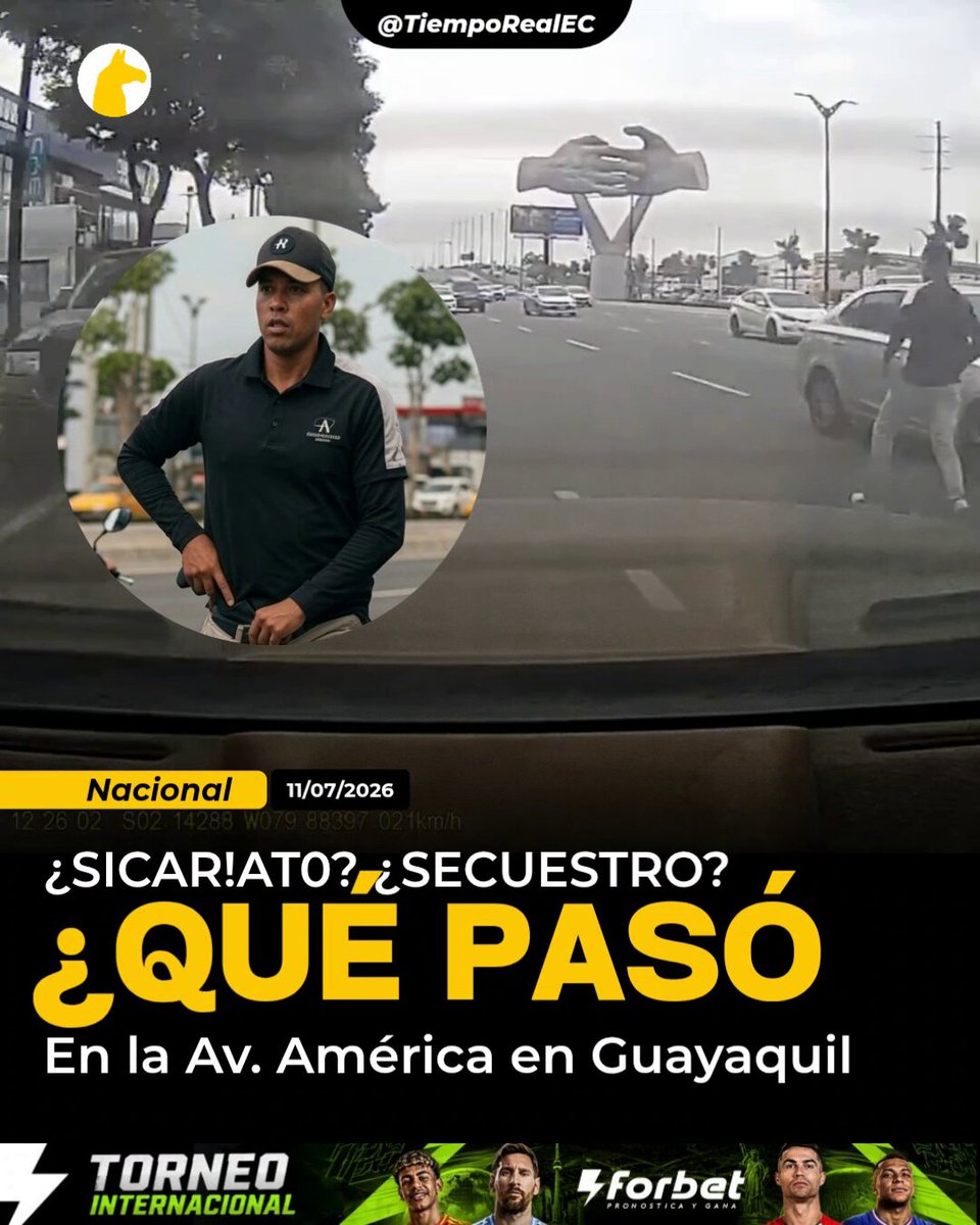 🚨🚔 #Guayaquil | INCIDENTE EN LA AVENIDA DE LAS AMÉRICAS GENERA ALARMA Y MOVILIZA A LA POLICÍA 📍 Un incidente registrado en la avenida de Las Américas, en Guayaquil, generó preocupación entre conductores y transeúntes. Videos y una foto de un personaje con un arma persiguiendo a otro individuo. ❓ Hasta el momento, las autoridades no han confirmado si se trató de un asalto, secuestro o intento de sicariato. La Policía mantiene abiertas varias líneas de investigación y recopila testimonios de personas que se encontraban en el sector. #TiempoRealPlus #Quito #PolicíaNacional #Seguridad #Ecuador