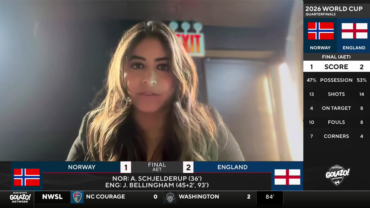 "You don't see the ball trajectory change... It's a perfect rainbow arch, there's no change." Rules analyst Christina Unkel didn't see any issue with England's first goal vs. Norway 👀