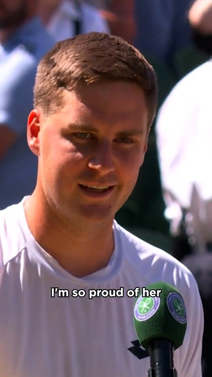 Right in the feels 🥹 Henry Patten had a special message for his fiancee after claiming the gentlemen's doubles crown. #Wimbledon