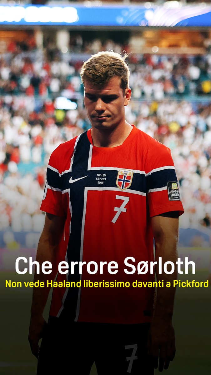 Che errore di Sørloth ❌ Haaland è liberissimo, ma l'attaccante dell'Atletico non lo serve 🤯 #NorvegiaInghilterra #FIFAWorldCup #DAZN