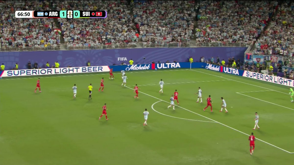 SWITZERLAND TIE IT UP! Dan Ndoye slides one past Emi Martinez to tie up the match. #FIFAWorldCup