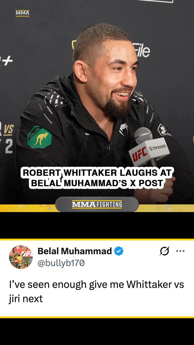 Robert Whittaker jokes about his online critics after his win at #UFC329: "I was underestimated by the people of Reddit. But I don't know if we can consider them people." 😅