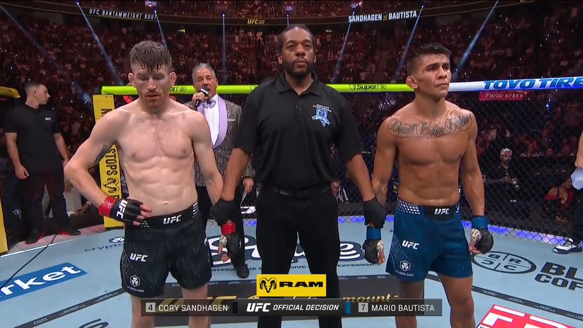 Mario Bautista just beat Cory Sandhagen by unanimous decision 👀 (29-28 x3) #UFC329