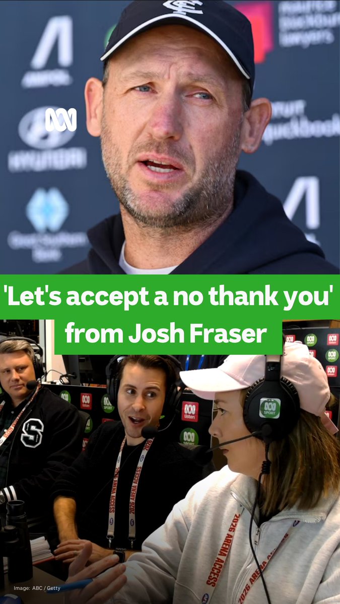Back to the drawing board for the Blues? 💙 Lauren Arnell says it's time for people to accept that Josh Fraser does not want the Carlton head coach role full-time. Hear every AFL game live and ad-free on ABC listen: