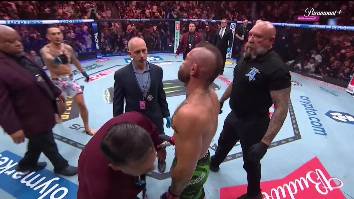 WOW. THIS ONE IS DONE. Conor McGregor injures his leg &amp; Max Holloway wins by TKO! [ #UFC329 | LIVE ON @ParamountPlus ]