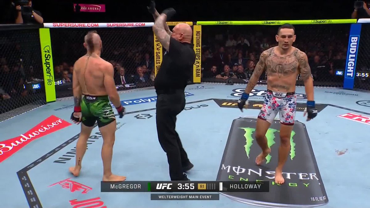 Conor McGregor has suffered an injury in the very first round. #UFC329