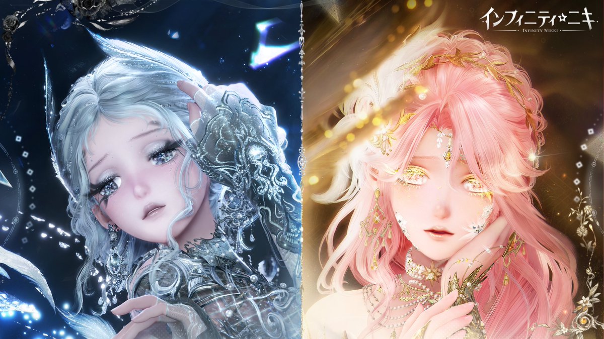♾️Ver2.8コーデPV|白夜のロンド&灯りし破暁の光 Ver2.8新衣装「白夜のロンド」&「灯りし破暁の光」 7月17日(金)実装予定✨ フォロー&本ポストRPで、抽選で5名様に 【Amazonギフトコード 3,000円分】をプレゼント🎁 🔔プレゼントイベント応募締切:7月15日(水)23:59 カタ、カタ…… 機械の心の鼓動が聞こえる 黄金の羽が舞い、黄金の鬣が鏡を砕く 神の魂が燦々と燃え上がる姿を目にした 砕けた鏡の向こうにあったのは、遅れて訪れた奇跡。そして、自分自身との再会―― ♾️「白夜のロンド」 >>メインスタイル・クール ▷スキル【鏡面の舞】 ●スキル「鏡面の舞」を使用すると、ニキは砕けた鏡から舞い現れ、鏡面に弾ける光とともに踊り、軽やかなステップによって移動スピードが大幅に上昇します。滑走中に壁へ向かうと、壁面を駆け上がって滑走できます。 ●滑走中は継続的にエネルギーを消費し、エネルギーが尽きると滑走状態が解除されます。壁面で滑走するには、より多くのエネルギーが必要です。壁面で滑走する際は、ジャンプで障害物を越えたり、浮遊することで壁面から離れたりすることもできます。「繋がる旅路」状態では、仲間と移動する際に特殊な演出が再生されます。 ●スキル「鏡面の舞」を配置すると、クリアミラーとミラージュを召喚し、白夜の鏡域を展開でき、鏡域内では鏡面で滑走することができます。 ●白夜の鏡域にいる際は、「サイドバー」-「機能まとめ」で、「軽やかなロンド」をタップすることで姿勢を調整できます。ミラージュの近くで留まると、ミラージュをアクティブ化できます。ミラージュに向かってインタラクトすると、ミラージュの着せ替えやミラージュコーデの確認、ミラージュコーデの試着、フレンドを招待して試着してもらうなどの機能を利用できます。 ※スキル「鏡面の舞」は未クリアのステージでは使用不可となります。一部ステージとバトルシップでは白夜の鏡域を展開できません。 ▷深海の輝きギフト アイテム【昔日の舞】とダンスポーズ【咲き誇る踊り子の心】が含まれます。アイテム【昔日の舞】を使用すると踊ることができ、ダンスポーズ【咲き誇る踊り子の心】はモモカメラで使用可能です。 ※限定共鳴「歌声の絶えぬ夜」で共鳴160回達成で獲得できます。 ▷セットコーデ進化ボーナス ●進化1達成でポーズ【自由なる回旋】を獲得できます。 ●進化2達成でテンプレート【永遠の旋舞】を獲得できます。また、【衣装進化】-【ポーズ・幻】で素材を使ってアイテム【昔日の舞・幻】とダンスポーズ【咲き誇る踊り子の心】を獲得できます。 ●進化3達成で「旋舞の終わり・メイク」とポーズを獲得でき、衣装エフェクトも進化し、新たな待機モーションが開放され、一部パーツは様式を切り替えられるようになります。 ♾️「灯りし破暁の光」 >>メインスタイル・エレガント ▷スキル【暁逐いの鬣・騎乗】 ●スキル【暁逐いの鬣・騎乗】を使用すると、金鬣の獅子を召喚し、追従状態に入ります。「追従」「騎乗」「滞空」「疾走」四つの状態を自由に切り替えられます。騎乗状態から疾走状態に移行すると、移動スピードが大幅に上昇します。 ●滞空ボタンを押すと、空中へ跳び上がり、滞空状態に入ります。滞空状態でスキルボタンをタップすると、着地点を狙ってダイブする。もう一度滞空ボタンをタップすると、滞空状態が解除され、地面に戻ります。 ●衣装配置で、簡易騎乗をオンに設定することができます。この場合、スキルを使用すると、追従状態ではなく直接騎乗状態に入り、もう一度押すと騎乗状態が解除されます。また、「騎乗操作:インタラクトボタン」も設定できます。【オン】にすると、配置中のスキルに関係なく、いつでもインタラクトボタンで騎乗・騎乗解除できるようになります。【オフ】にすると、「暁逐いの鬣・騎乗」のスキルボタンでのみ騎乗操作ができます。 ※サプライズ効果:ワールドで金鬣の獅子に騎乗中、チャージで矢を放つと、金鬣の獅子が咆哮を放ち、前方一定範囲内の邪魔モンを吹き飛ばすとともに、周りの一定範囲内にある奇想の星を短時間スローモーション状態にします。 ※スキル「暁逐いの鬣・騎乗」は幻境チャレンジとボスチャレンジでは使用不可となります。未クリアのステージでは滞空できません。 ▷置物【心の聖園】 開けた場所に置くことができます。 記憶の中に響く穏やかな風のささやきに導かれ、夢の階段を歩み出す。泉は静かなせせらぎのように語りかけ、花々が咲き誇るその場所へと導いていく。 ※限定共鳴「夢々を散らす暁」で共鳴160回達成で獲得できます。 ▷セットコーデ進化ボーナス ●進化1達成でポーズ【眠りし羽の目覚め】を獲得できます。 ●進化2達成でテンプレート【願羽降る雨の中で】を獲得できます。また、【衣装進化】-【置物・異彩】で素材を使って置物【心の聖園・異彩】を獲得できます。 ●進化3達成で「願いを乗せる風唄・メイク」とポーズを獲得でき、衣装エフェクトも進化し、新たな待機モーションが開放され、一部パーツは様式を切り替えられるようになります。 #インフィニティニキ #黄金の塵