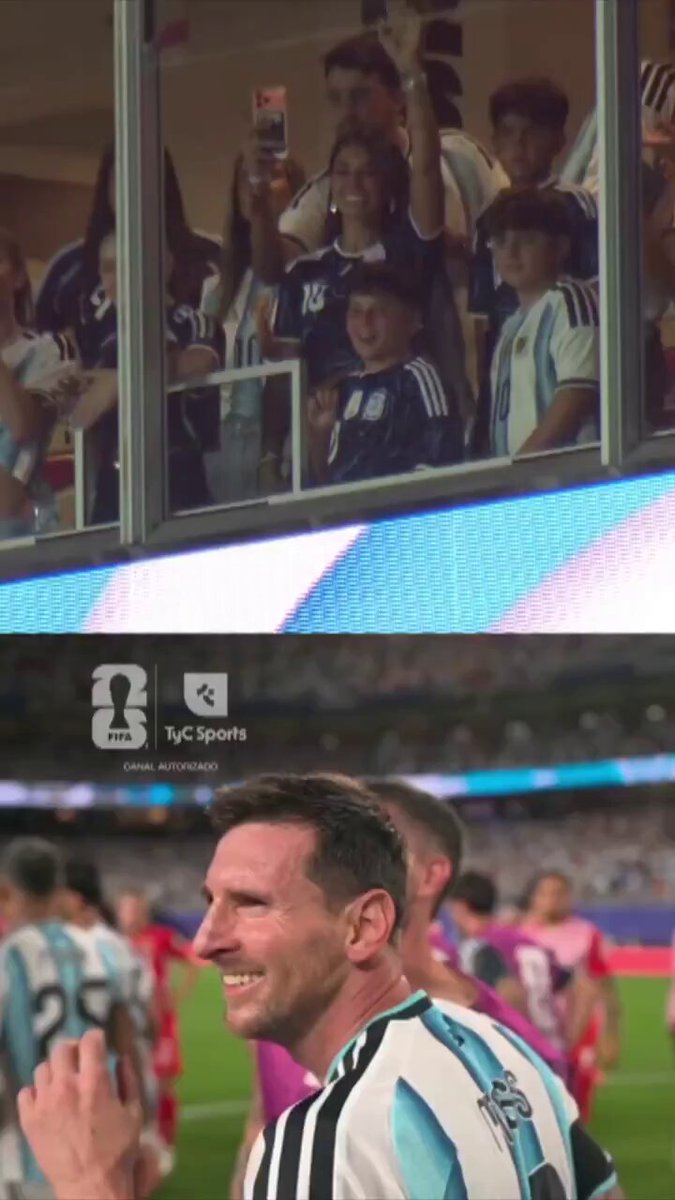 messi saludando a su familia 🥹🥹