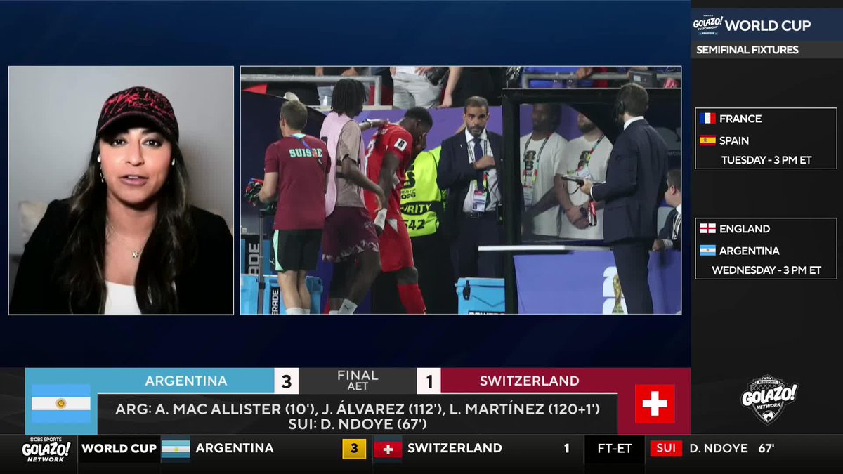 โI find that weโre now officially entering the zone of re-refereeing the game.โ Christina Unkel discusses whether the right decision was made when Leandro Paredesโ yellow card was rescinded and given to Breel Embolo ๐