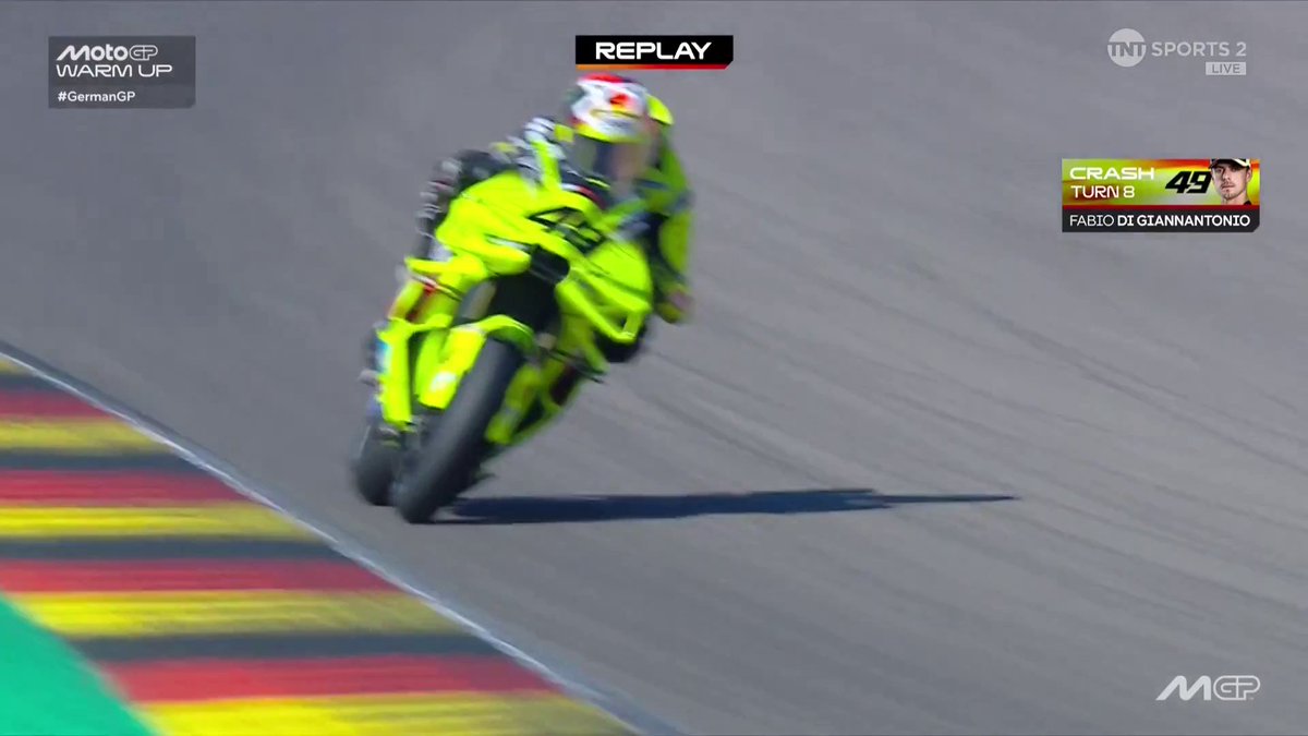 Big one for DiGi 😬 The Italian rider walks away from that one as his bike is removed from the airbag 💥 #MotoGP | #GermanGP | Live on TNT Sports and HBO Max
