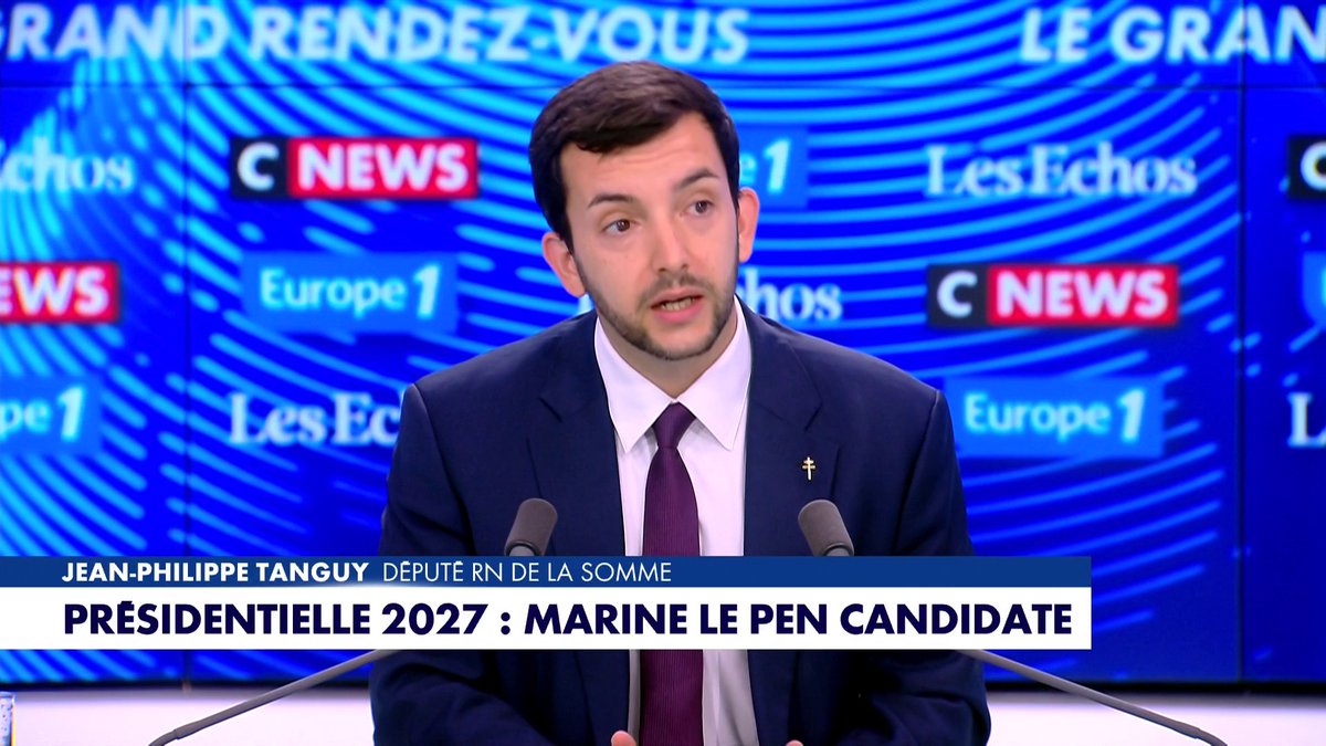 Jean-Philippe Tanguy, sur la présidentielle 2027 : «Marine Le Pen sait qu’elle est innocente», dans #LeGrandRDV Toute l'info est à retrouver sur