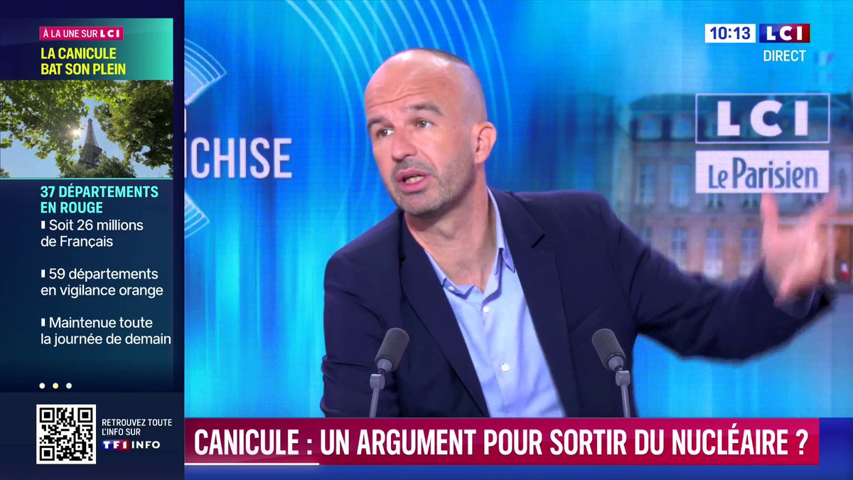 "La première étape c'est de sortir des énergies carbonées (...) Ensuite, une fois qu'on a rempli cet objectif, évidemment que de mon point de vue il faut sortir du nucléaire", Manuel Bompard 📺 En Toute Franchise avec Julien ARNAUD
