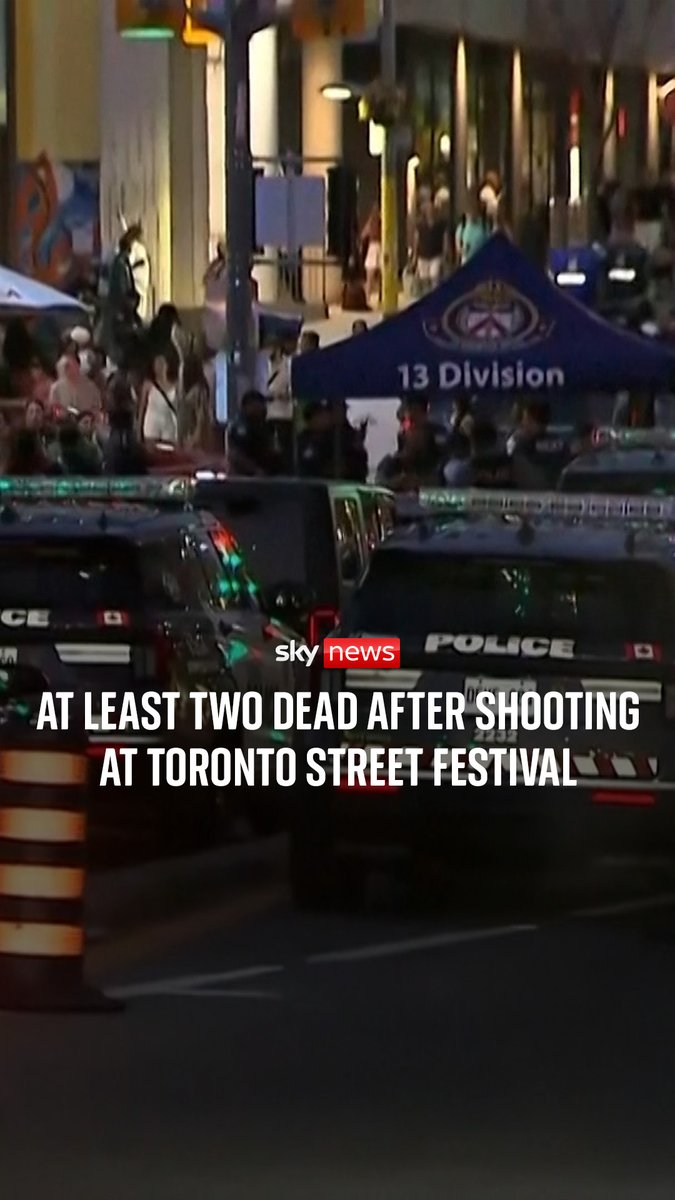 Police said six victims were found with gunshot wounds and two were pronounced dead at the scene, after a shooting at a street festival in Toronto, Canada.