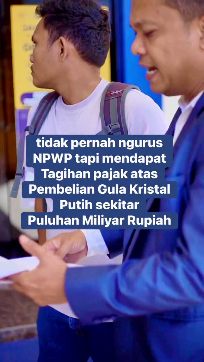 Ngeri!!! Punya NPWP saja enggak, eh tiba² ditagih pajak Gula puluhan miliar? 🤔 Kasus Folmer Welington ini bukti nyata lemahnya pengawasan administrasi. Lbh miris lg, saat korban mau menelusuri siapa owner dan alamat CV yg se-olah² menjual gula kristalnya kpd dia, eh respons petugas pajaknya justru tdk terbuka dan malah agak arogan, menurutnya. Ini, negara hrs hadir mengusut mafia pencatut nama nih, bkn malah menjadikan warga sbg korban sistem yang bolong. Rakyat butuh solusi, bkn birokrasi yang tertutup! 📢#Pajak #Kritik #Transparansi -- Erha Inkigayo Febry Adriansyah Jedar Minggu Lemong Tang Diamond