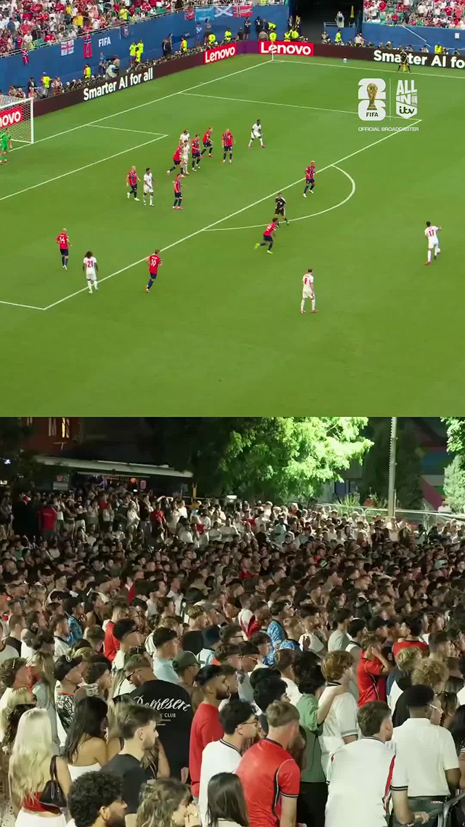 England fans react to the moment Jude Bellingham fired the Three Lions to a World Cup semi-final 🤩