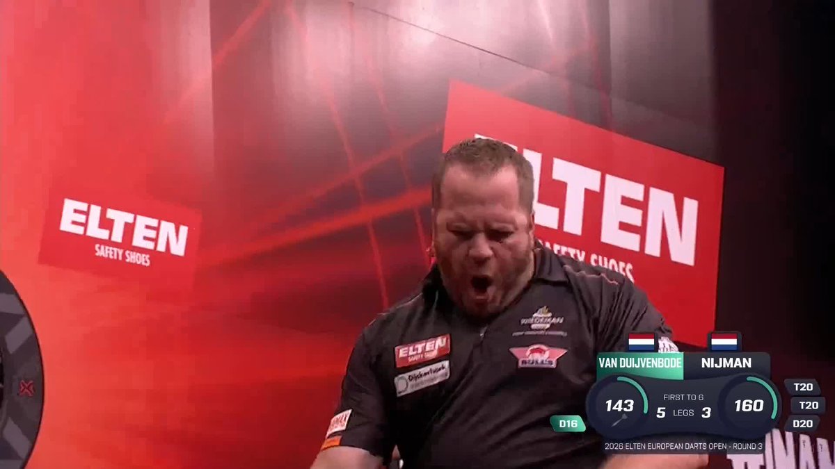 DEADLY FROM DIRK! 👏 Sensational finishing! Dirk van Duijvenbode produces 126, 130 and 143 checkouts to win through his all-Dutch affair against Wessel Nijman! 📺 #ET10 | R3