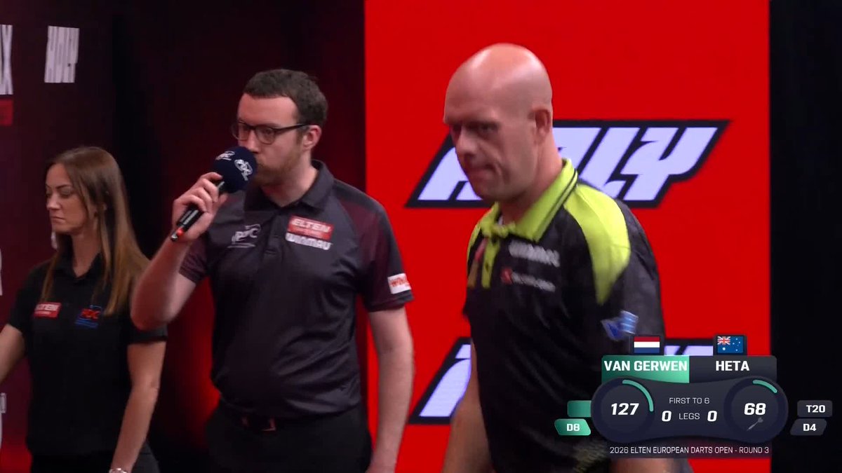 127 AND GAME! Magnificent from Michael van Gerwen! The Dutchman kicks off his last 16 clash against Damon Heta with a superb 12-darter! 📺 #ET10 | R3