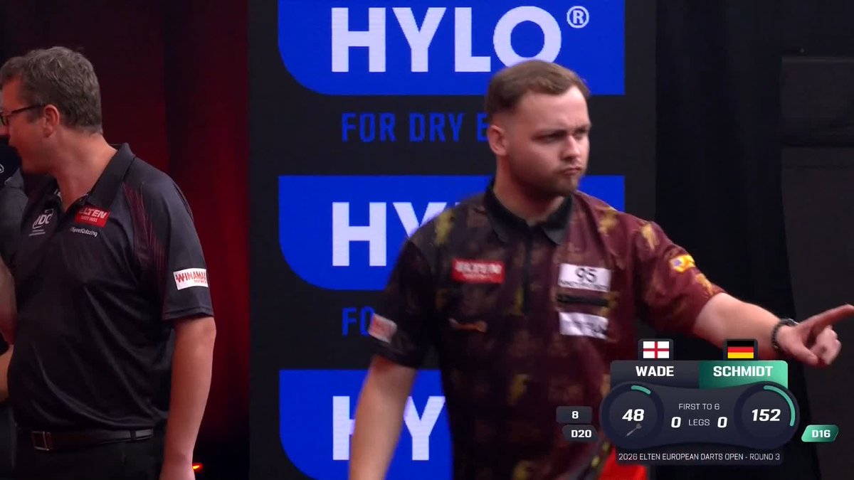 SENSATIONAL SCHMIDT! The Ostermann-Arena erupts! 🙌 Jan Schmidt draws first blood against James Wade with a wonderful 152 checkout! 📺 #ET10 | R3