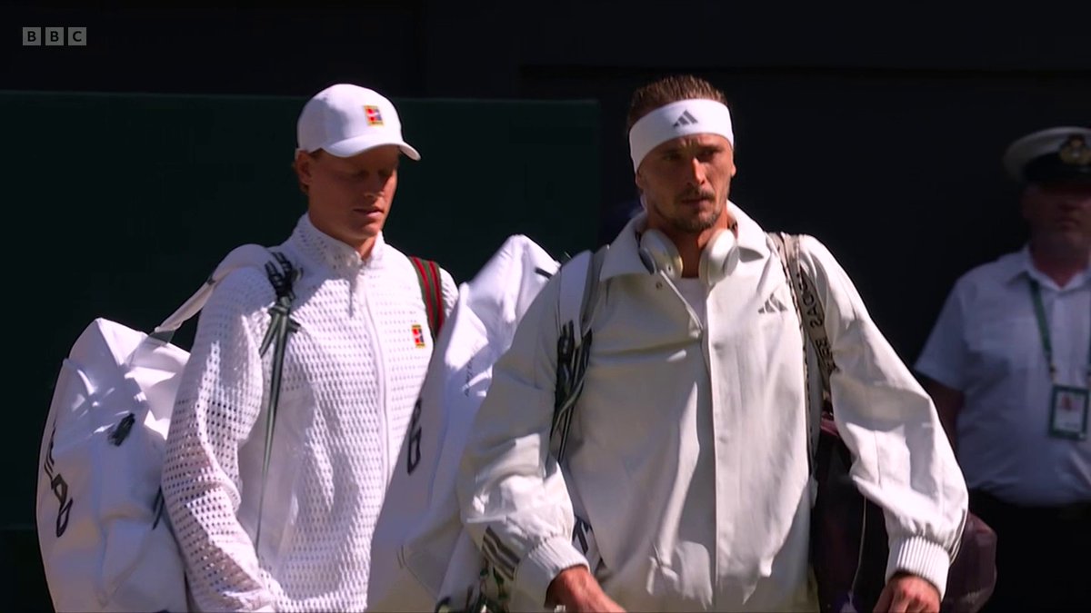 The Wimbledon finalists are here on Centre Court 🤩 Jannik Sinner v Alexander Zverev... who will be crowned champion? 👑
