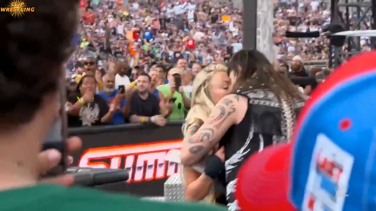 This backstage segment of SummerSlam 2024 before the match between Rhea Ripley &amp; Liv Morgan is so wholesome. 🥹 You can tell they were emotional, specially Rhea &amp; Dominik because it was their last time together.