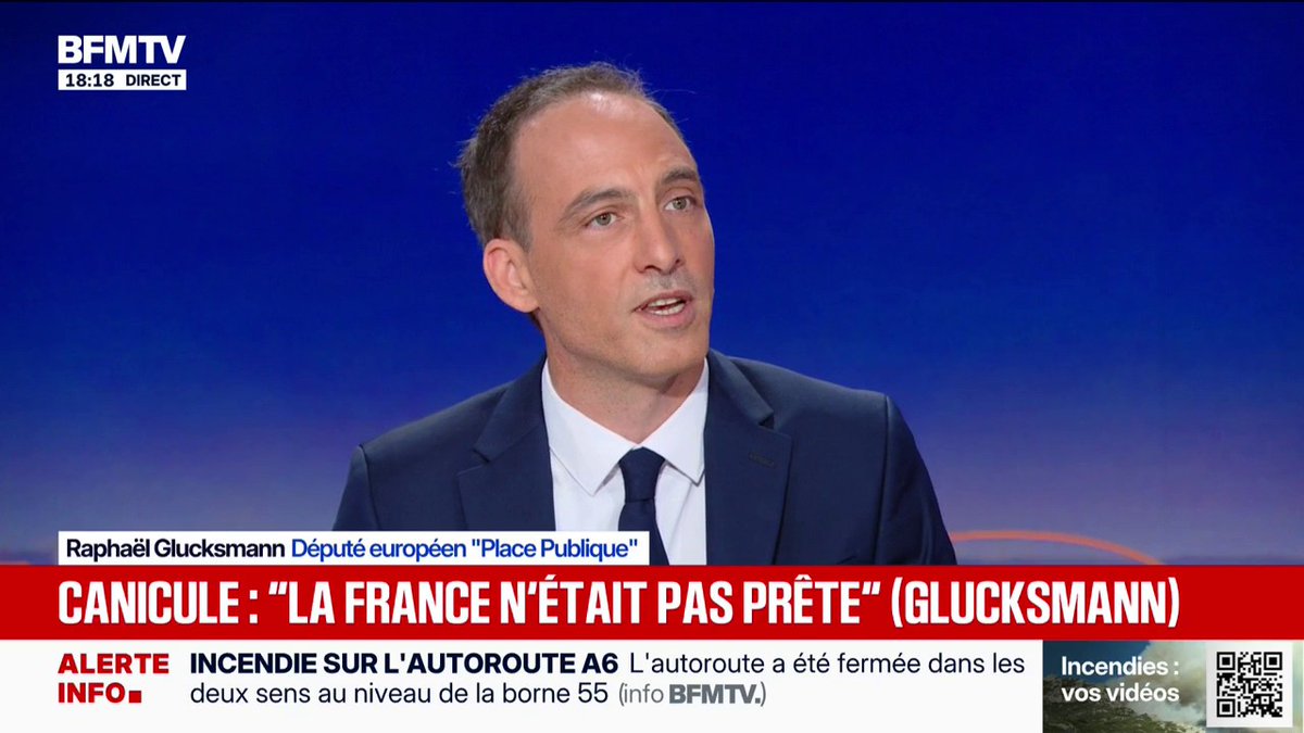 Rénovations d'écoles, droit à la fraîcheur et à l'électricité minimale ➡️ Pour faire face au changement climatique, Raphaël Glucksmann propose "un bouclier climat"
