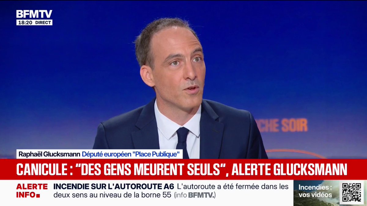 Raphaël Glucksmann propose de "réquisitionner les immeubles de bureaux climatisés qui seront vides" pour y mettre "les habitants les plus vulnérables"