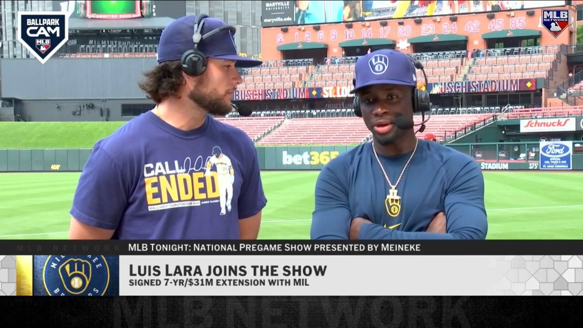 "It's always been Acuña for me." Milwaukee Brewers rookie Luis Lara shares that fellow Venezuelan Ronald Acuña Jr. was his favorite player growing up ♥️
