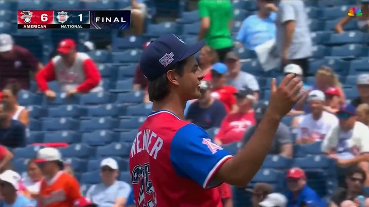 No. 1 Los Angeles Angels prospect Tyler Bremner records the final out of the Nike Futures Game for the AL squad!