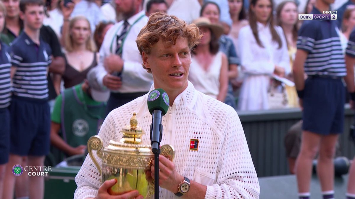 🏆🎾 #Wimbledon - FINALE 🎙️ Jannik Sinner : "Il n'y a pas meilleur endroit pour jouer au tennis !"