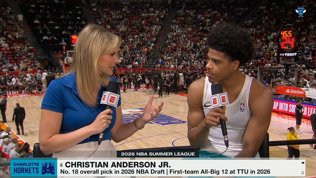 🎙️ Christian Anderson Jr: "I just think the whole (Charlotte Hornets) organization, from the front office to the coaches to the group of guys we have on the team, everybody's looking to win and nobody's trying to fall short of anything than trying to win a championship."